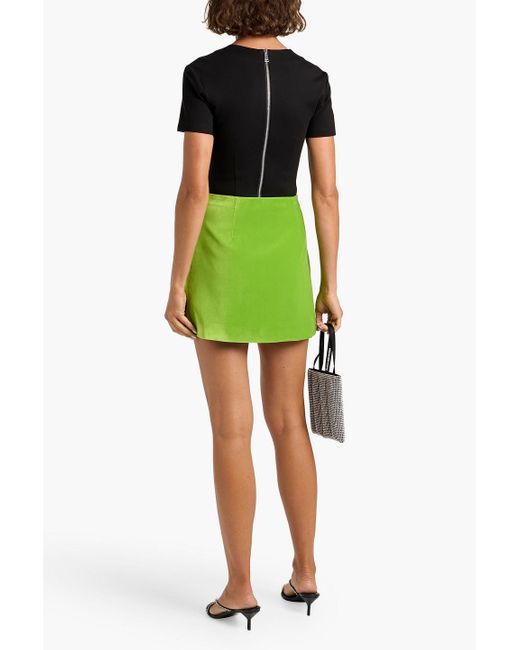 Area Black Cropped Zip-Detailed Cady Top