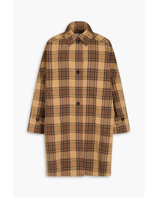 Totême  Brown Oversized Checked Shell Raincoat
