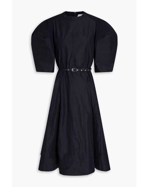 3.1 Phillip Lim Blue Belted Cotton-Blend Poplin Midi Dress