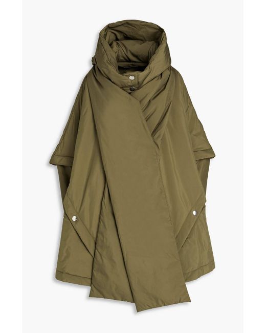 Nina Ricci Green Oversized Shell Hooded Coat