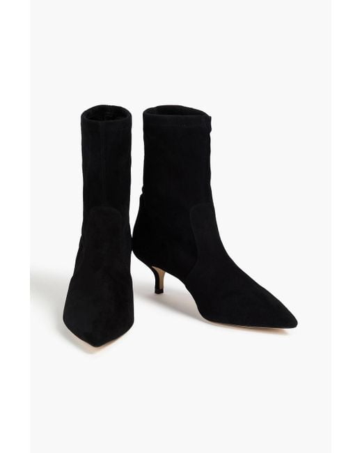 Stuart Weitzman Black Mara 50 Suede Ankle Boots