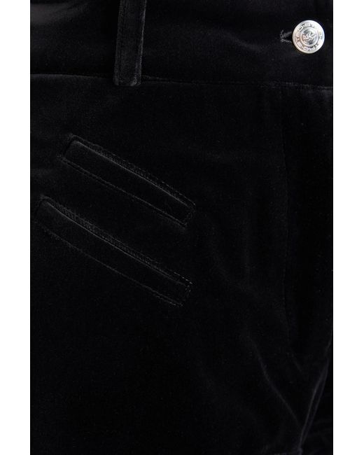 Etro Black Cotton-Blend Velvet Shorts