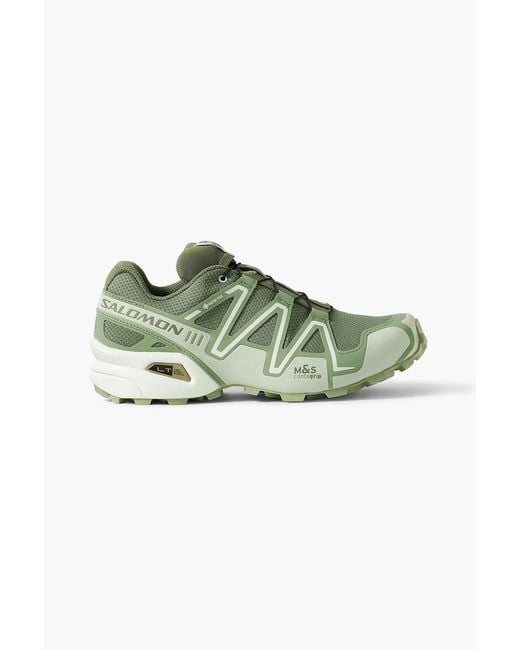Salomon Green Speedcross 3 Rubber-Trimmed Mesh Sneakers