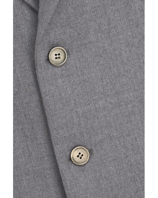 Wardrobe NYC Gray Oversized Wool-Flannel Blazer