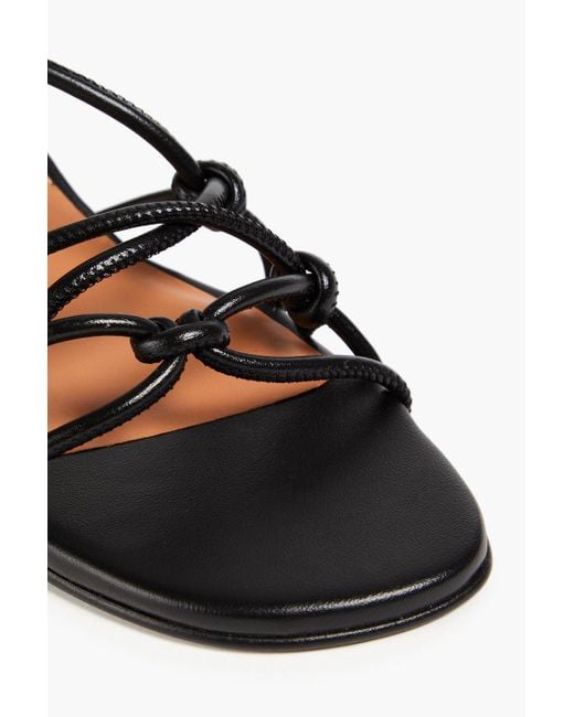 Ganni Black Knotted Vegan Leather Sandals
