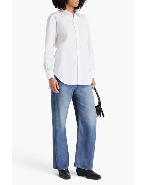 Rag & Bone White Ellison Cutout Cotton-poplin Shirt