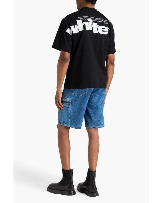 Off-White c/o Virgil Abloh Black Logo-Print Cotton-Jersey T-Shirt for men