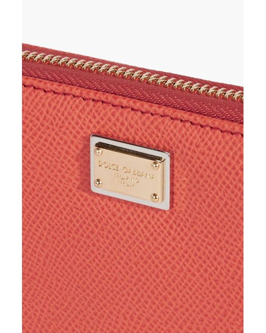 Dolce & Gabbana Pink Pebbled-leather Continental Wallet
