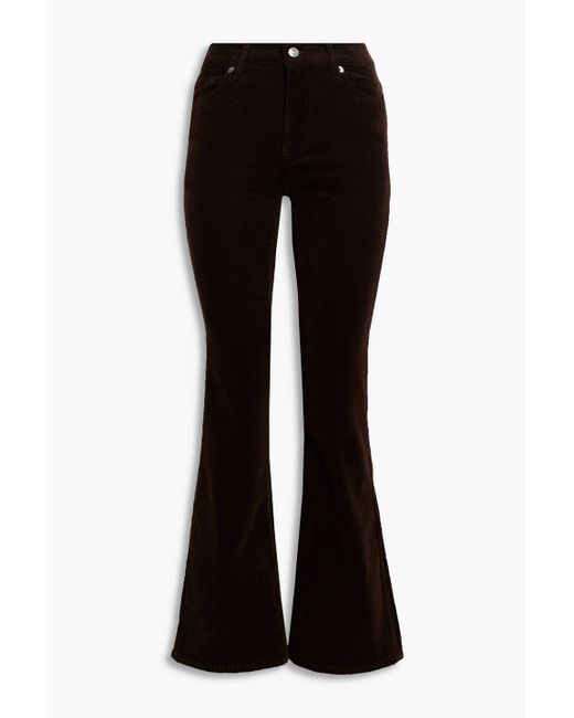 FRAME Black Le Easy Cotton-blend Corduroy Flared Pants