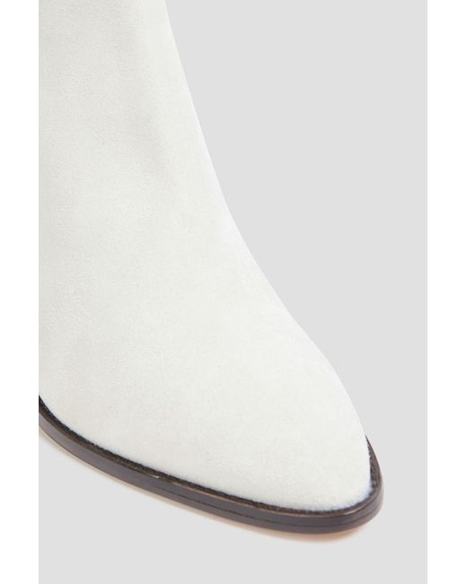 Isabel Marant White Reliane Suede Ankle Boots