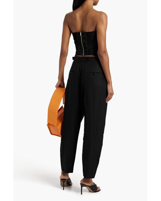 3.1 Phillip Lim Black Pleated Tm-blend Tapered Pants