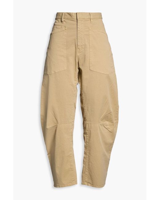 Nili Lotan Natural Shon Cotton-blend Twill Tapered Pants