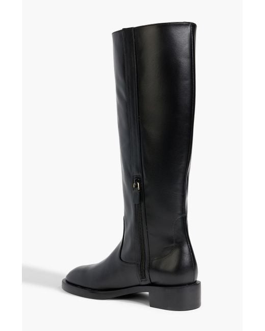 Stuart Weitzman Black Lenora Leather Knee Boots