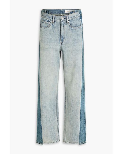 Rag & Bone Blue Shea Layered Mid-Rise Straight-Leg Jeans