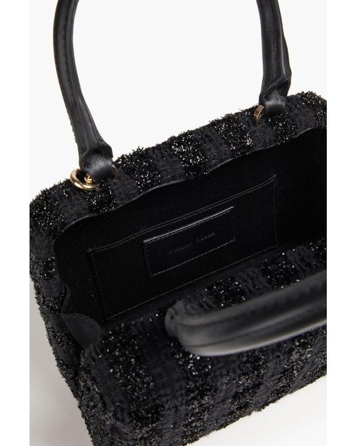 Simone Rocha Black Faux Pearl-embellished Tinsel And Tweed Tote