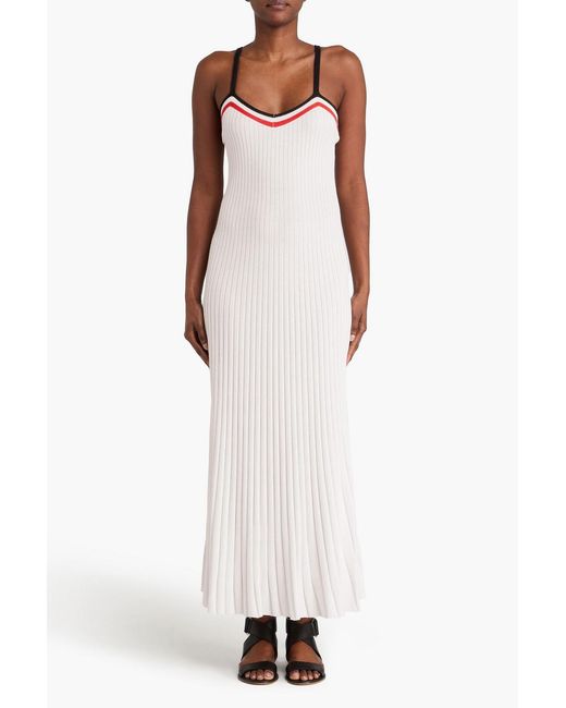 Gabriela Hearst White Moira Ribbed Cashmere And Silk-blend Maxi Dress