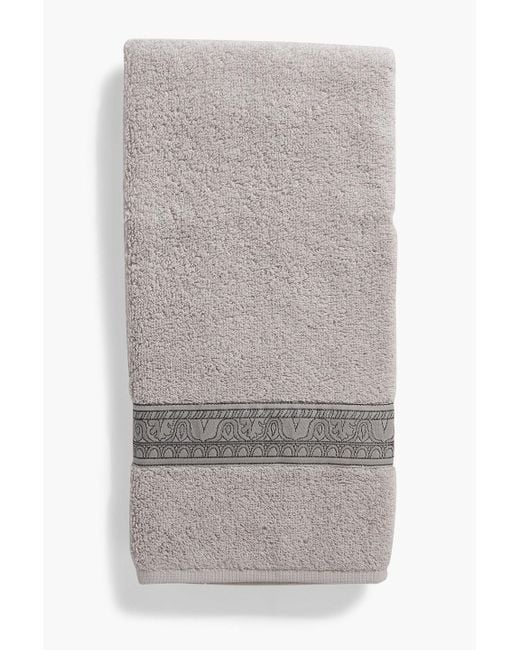 Versace Gray Jacquard-trimmed Cotton-terry Towel
