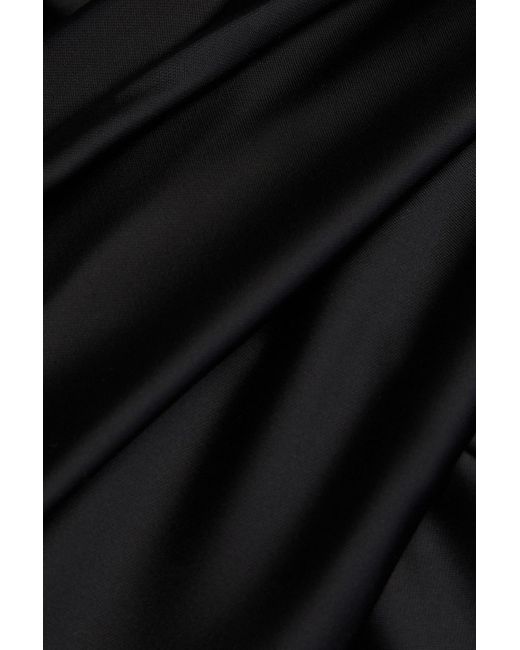 Rasario Black Cutout Satin Gown
