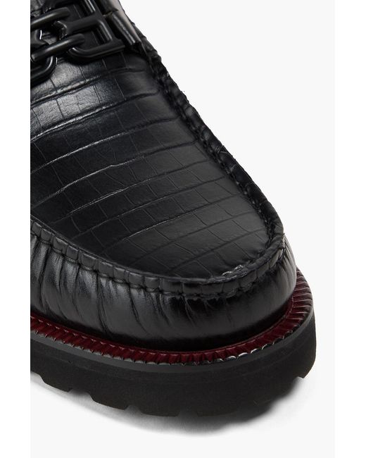Bally Black Nolam Croc-Effect Leather Loafers for men