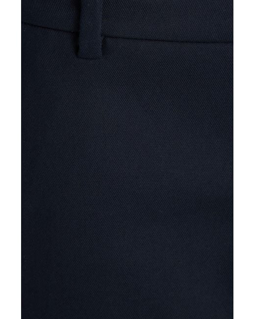 Vince Blue Skirt-Effect Cotton-Blend Twill Shorts