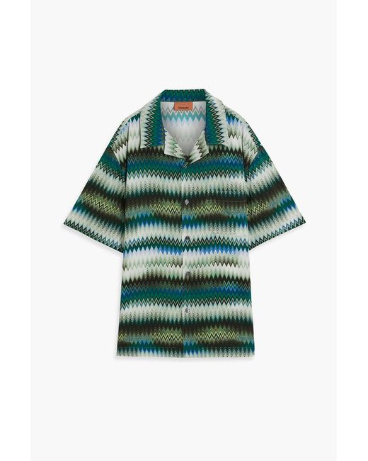 Missoni Green Printed Woven Shirt for men
