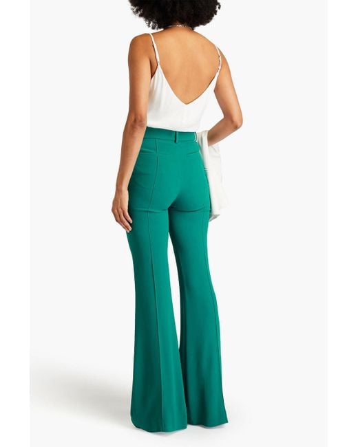 Elie Saab Green Crepe Flared Pants