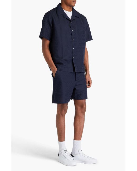 Missoni Blue Cotton And Linen-Blend Jacquard Shirt for men