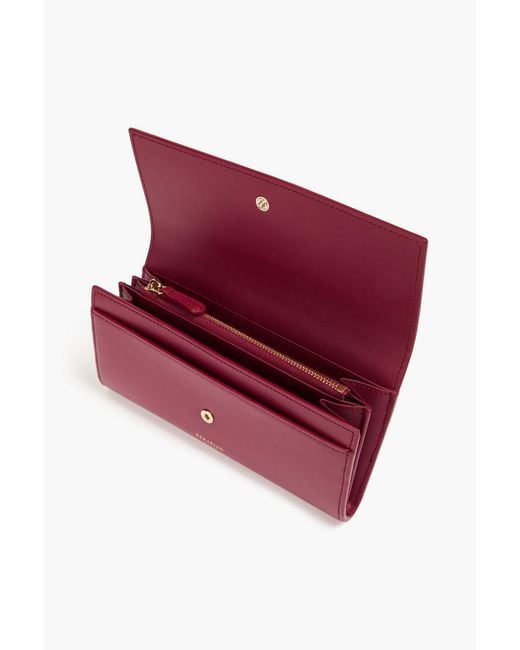 Serapian Red Woven Leather Continental Wallet