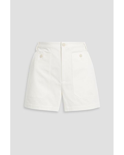 Nili Lotan White Augusta Cotton-twill Shorts