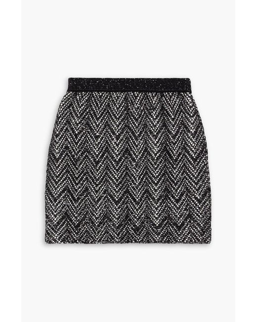 Missoni Black Sequin-embellished Crochet-knit Mini Skirt