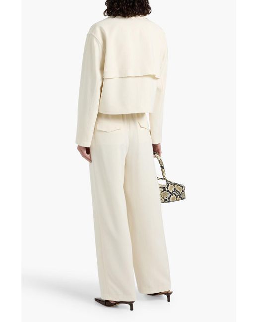 Theory Natural Cropped Crepe Trench Coat