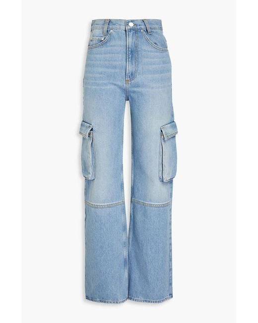 Sandro Blue High-rise Cargo Jeans