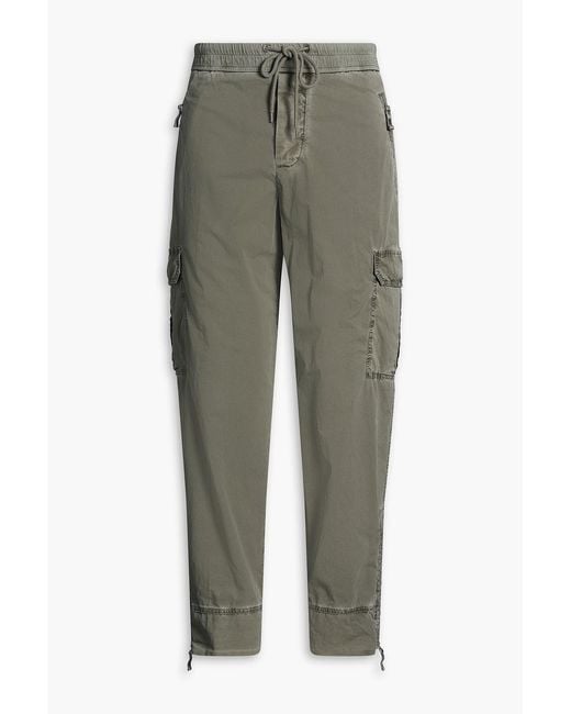 James Perse Green Stretch-Cotton Cargo Pants for men