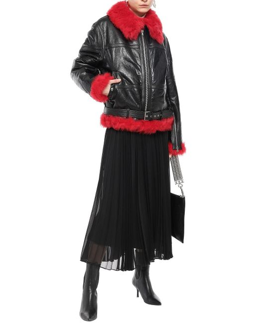 alexander mcqueen shearling biker jacket