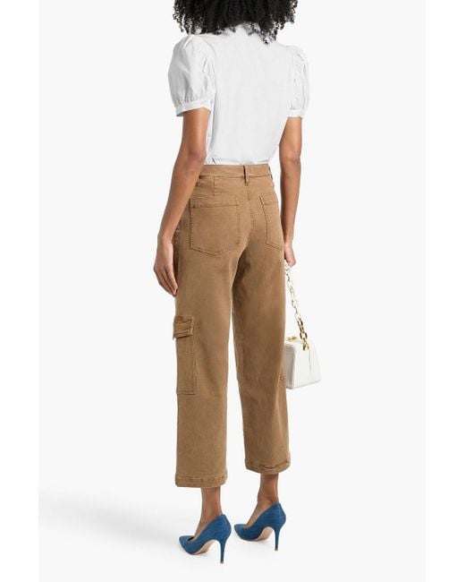 FRAME White The Gathered Cotton-Poplin Top