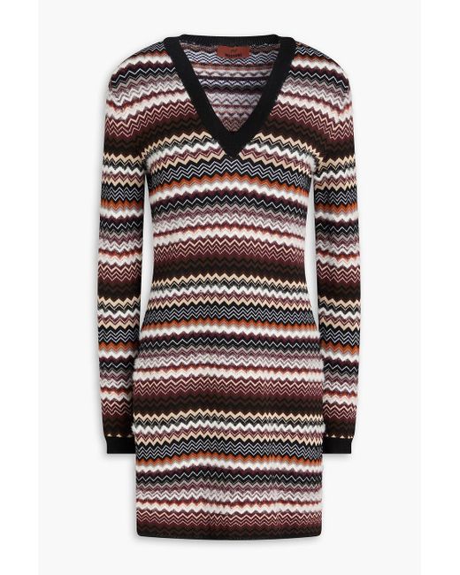 Missoni Black Jacquard-Knit Mini Dress