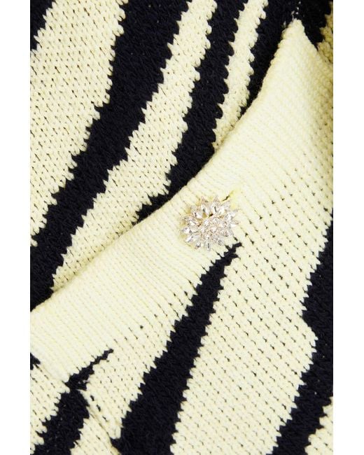 Maje Black Zebra-print Jacquard-knit Cardigan