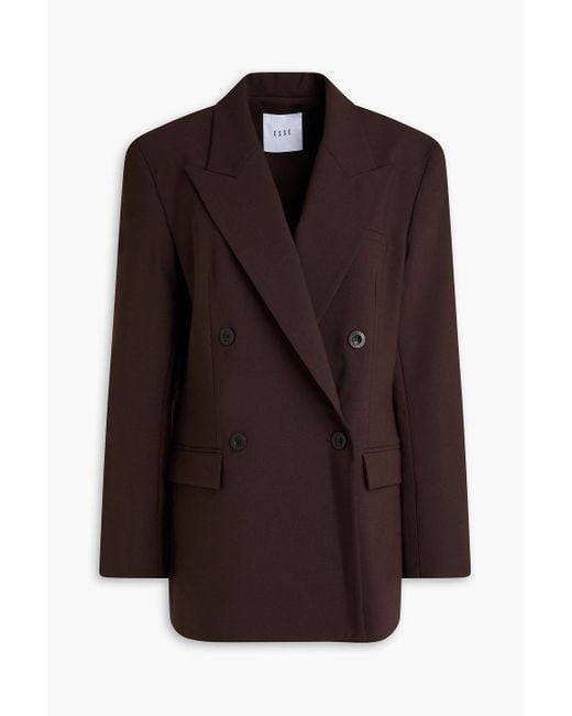 Esse Studios Brown Onus Double-Breasted Crepe Blazer