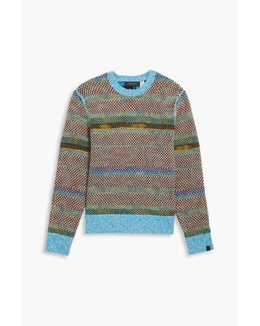 Rag & Bone Green Birdseye Reversible Jacquard-knit Wool Sweater for men