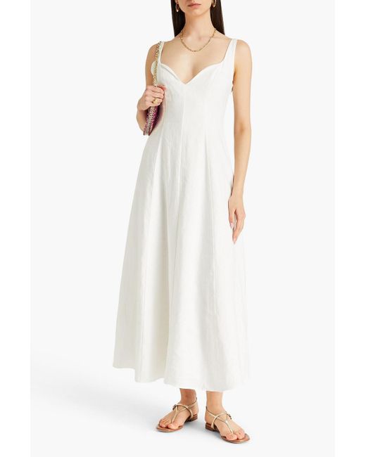 Mara Hoffman White Perdita Hemp Midi Dress