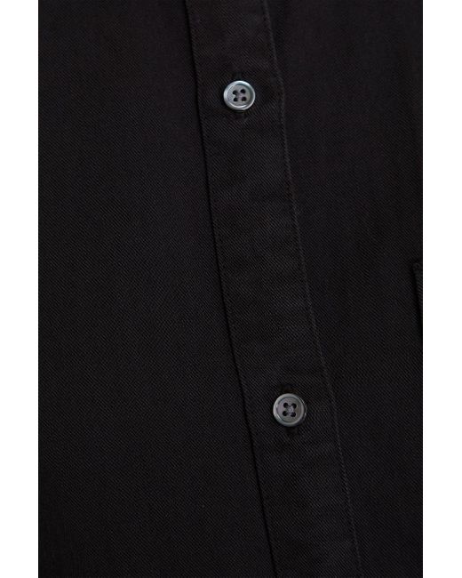 James Perse Black Hemd aus twill aus einer baumwoll-leinenmischung