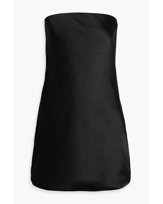 Norma Kamali Women's Black Strapless Satin Mini Dress - www.benaras.co