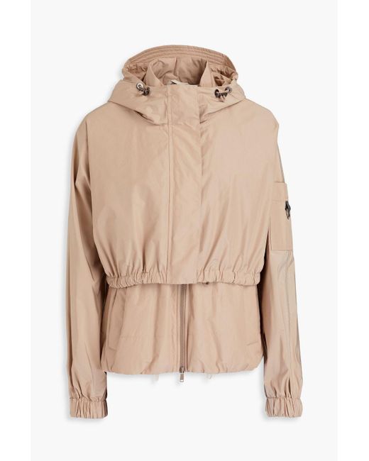 Brunello Cucinelli Natural Convertible Bead-embellished Shell Hooded Jacket