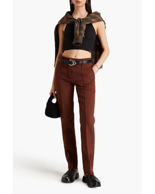 Acne Brown Twill Straight-leg Pants