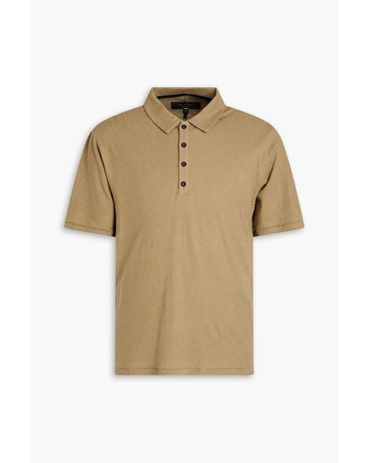 Rag & Bone Natural Mercer Linen And Cotton-blend Jersey Polo Shirt for men
