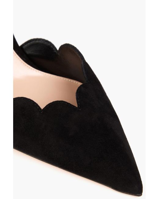 Gianvito Rossi Black Ariana Laser-cut Suede Pumps