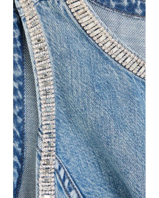 Rag & Bone Blue Crystal-Embellished Denim Top