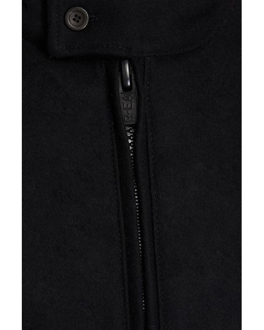 Emporio Armani Black Embroidered Wool-blend Felt Bomber Jacket for men