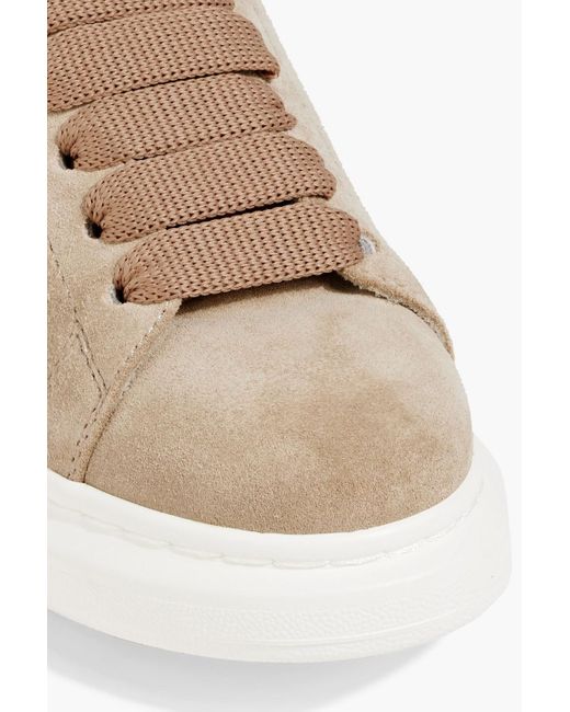 Alexander McQueen Natural Suede And Leather Exaggerated-Sole Sneakers