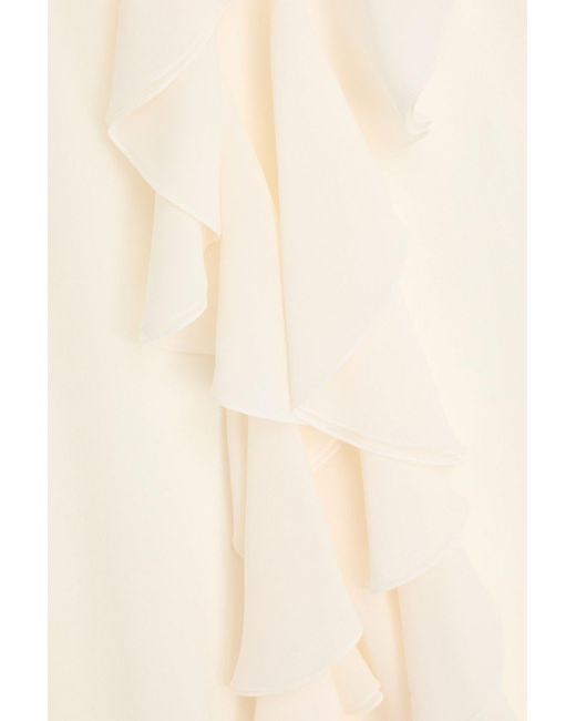 Dolce & Gabbana Natural Ruffled Silk-georgette Blouse
